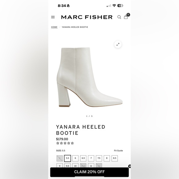 Marc Fisher Women’s White Yanara Heeled Bootie 9 - Picture 11 of 11